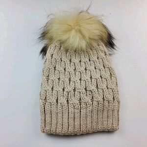 VDP Club Wool Rabbit Hair Pom Knit Beanie Hat